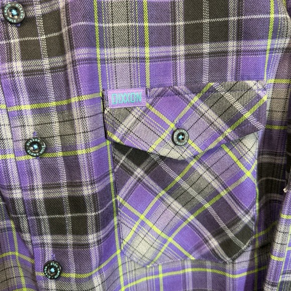 Dixxon Flannel Company The Glowy Hole Long Sleeve Purple Flannel Men's Large NWT - Picture 3 of 9